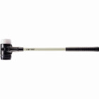 Marteau de frappeur HALDER SIMPLEX Caoutchouc chargé / superplastique avec boîtier en fonte malléable renforcée et manche en fibre de verre - D=80 mm - 3727.081