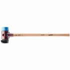 Marteau de frappeur HALDER SIMPLEX Caoutchouc chargé avec pied intégré / TPE souple avec boîtier en fonte malléable, manche en bois hickory de haute qualité - D=80 mm - 3012.281
