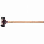 Marteau de frappeur HALDER SIMPLEX Caoutchouc chargé avec pied intégré / caoutchouc chargé avec boîtier en fonte malléable, manche en bois hickory de haute qualité - D=80 mm - 3022.281