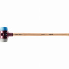 Marteau de frappeur HALDER SIMPLEX TPE souple / TPE moyen avec boîtier en fonte malléable et manche en bois d'hickory - D=80 mm - 3013.081