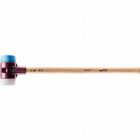 Marteau de frappeur HALDER SIMPLEX TPE souple / superplastique avec boîtier en fonte malléable et manche en bois d'hickory - D=80 mm - 3017.081