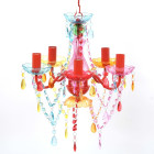 Lustre en cristal 5 Ampoules Multicolore