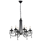 Lustre suspendu Noir 6 douilles d'ampoule