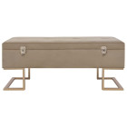 Banc avec compartiment de rangement 105 cm beige velours