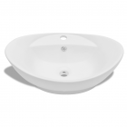 Luxueuse vasque céramique ovale avec trop plein
