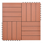 vidaXL WPC carrelage de 11 pièces 30x30 cm pour terrasse-balcon-jardin brun
