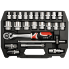 YATO Ensemble de clés à cliquet YT-3872, 24 pièces