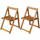 Chaise pliante d'extérieur 2 pièces bois d'acacia