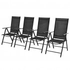 Chaises d'extérieur 4 pcs 54x73x107 cm aluminium noir