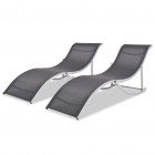 Chaises longues pliantes 2 pcs aluminium et textilène