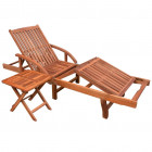 Vidaxl ensemble de chaise longue et table bois d'acacia marron
