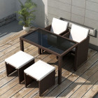 Vidaxl jeu de mobilier de jardin 11 pcs marron résine tressée