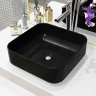 Vidaxl lavabo carré céramique noir 38 x 38 x 13,5 cm