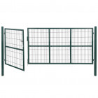 Vidaxl portail de clôture de jardin avec poteaux 350x140 cm acier vert