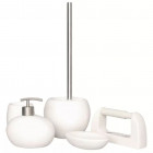 L'aqua ensemble d'accessoires de salle de bain 5 pcs galet blanc mat