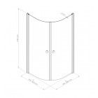 Paroi de douche quart de cercle 90 cm ép. 6 mm sérigraphie bande givrée frisco