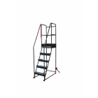 Escabeau roulant étroit charge 150 kg 5 marches ht plateforme 1260 mm