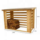 Abri range bûches fermé et esthétique avec structure madriers grand volume 4 stères de bois  rb2311