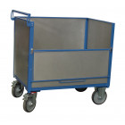 Chariot conteneur tôle galva 500 kg sans toit 1200 x 800 mm (640 l) ø roues 200 mm