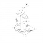 Support main courante diam 42,4mm pour muret, inox brossé aisi 304