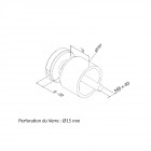 Support pour verre, fixation sur plat aisi 316