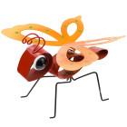 Insecte en métal rouge déco 17x19x13cm