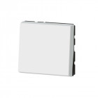 Interrupteur ou va-et-vient 10ax 250v~ mosaic easy-led 2 modules blanc (077011l)