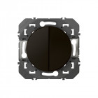 Interrupteur ou va-et-vient 10ax + bouton poussoir 6a dooxie finition noir emballage blister (095266)