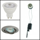 Kit Spot led GU10 4,5 watt (eq. 50 watt) - Support Gris - Couleur eclairage - Blanc neutre, Type Support - Rond orientable 82mm