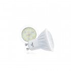 Kit spot led GU10 6 watt (eq. 60 watt) céramique - Support blanc - Couleur eclairage - Blanc froid, Type Support - Rond orientable 86mm