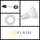 Kit spot led GU10 6 watt (eq. 50 watt) Dimmable - Finition - Grise, Type Support - Rond orientable 86mm