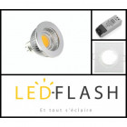 Kit spot led GU5.3 COB 4 watt Dimmable - Couleur eclairage - Blanc chaud 3000°K, Finition - Blanc, Type Support - Carré orientable 84mm