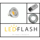 Kit spot led GU5.3 COB 4 watt Dimmable - Couleur eclairage - Blanc chaud 3000°K, Finition - Grise, Type Support - Rond orientable 86mm