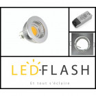 Kit spot led GU5.3 COB 4 watt Dimmable - Couleur eclairage - Blanc froid, Finition - Grise, Type Support - Carré orientable 84mm