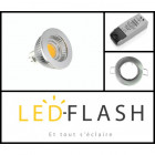 Kit spot led GU5.3 COB 5 watt Dimmable - Couleur eclairage - Blanc neutre, Finition - Grise, Type Support - Rond fixe 78mm