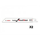 Lot de 2 lames de scie sabre Flexible for Wood and Metal 150x19x0,9 mm BOSCH 2608656039