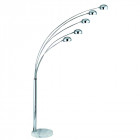 Lampadaire 5 ampoules giraffe, en chrome et marbre