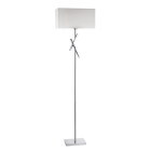 Lampadaire acute, en chrome avec abat-jour blanc