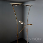 Lampadaire alassio avec liseuse, chrome satiné et plastique