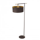 Lampadaire balance, laiton poli, avec abat-jour marron