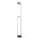 Lampadaire bold avec liseuse, aluminium et ppma, gris métallisé