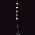 Lampadaire chromé techno 5 ampoules 144 cm