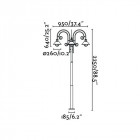 Lampadaire de jardin brun foncé nautica 3 ampoules