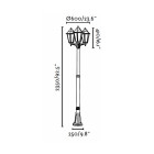 Lampadaire de jardin noir paris 3 ampoules