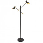 Lampadaire diablo, noir et or, 2 ampoules