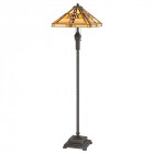 Lampadaire finton, bronze vintage et verre tiffany