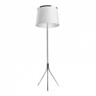 Lampadaire leila, acier textile et ppma, blanc