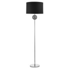 Lampadaire mosaic, chrome, gris, avec abat-jour noir