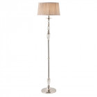 Lampadaire polina, nickel et cristal, abat-jour beige