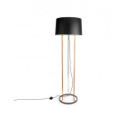 Lampadaire premium, cuivre, avec abat-jour noir
